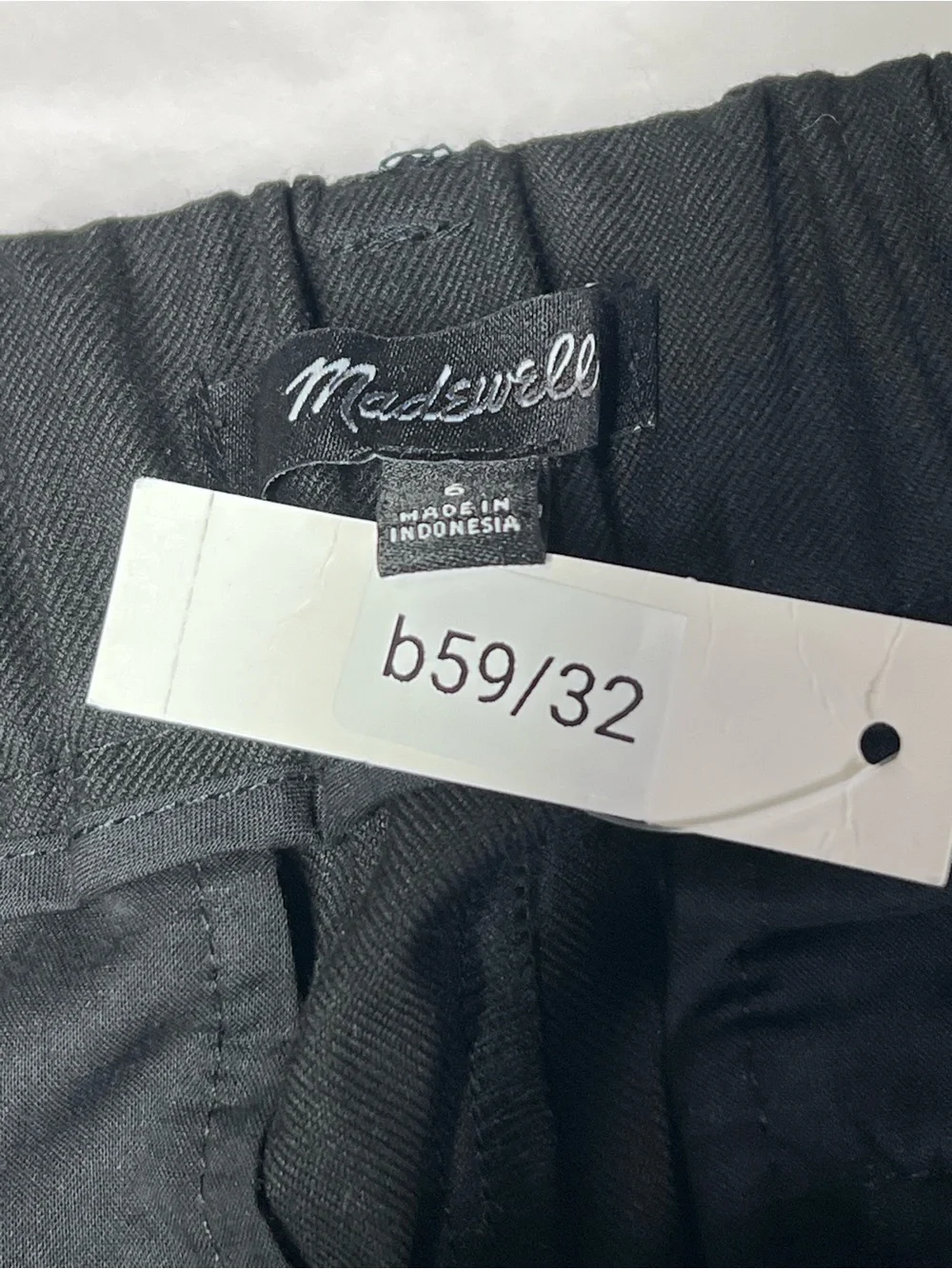 Madewell Slouchy Straight Pants in Brushed Twill Black Trousers Size 6 NWT